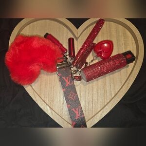 Red and Black Keychain Accessory Set